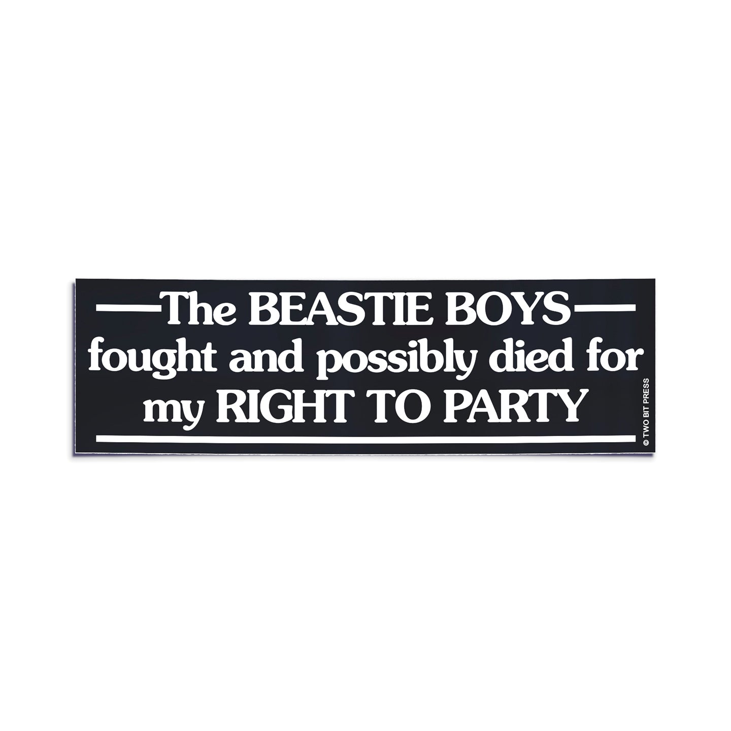 BEASTIE BOYS Right to Party Bumper Sticker – Music Humor Vinyl