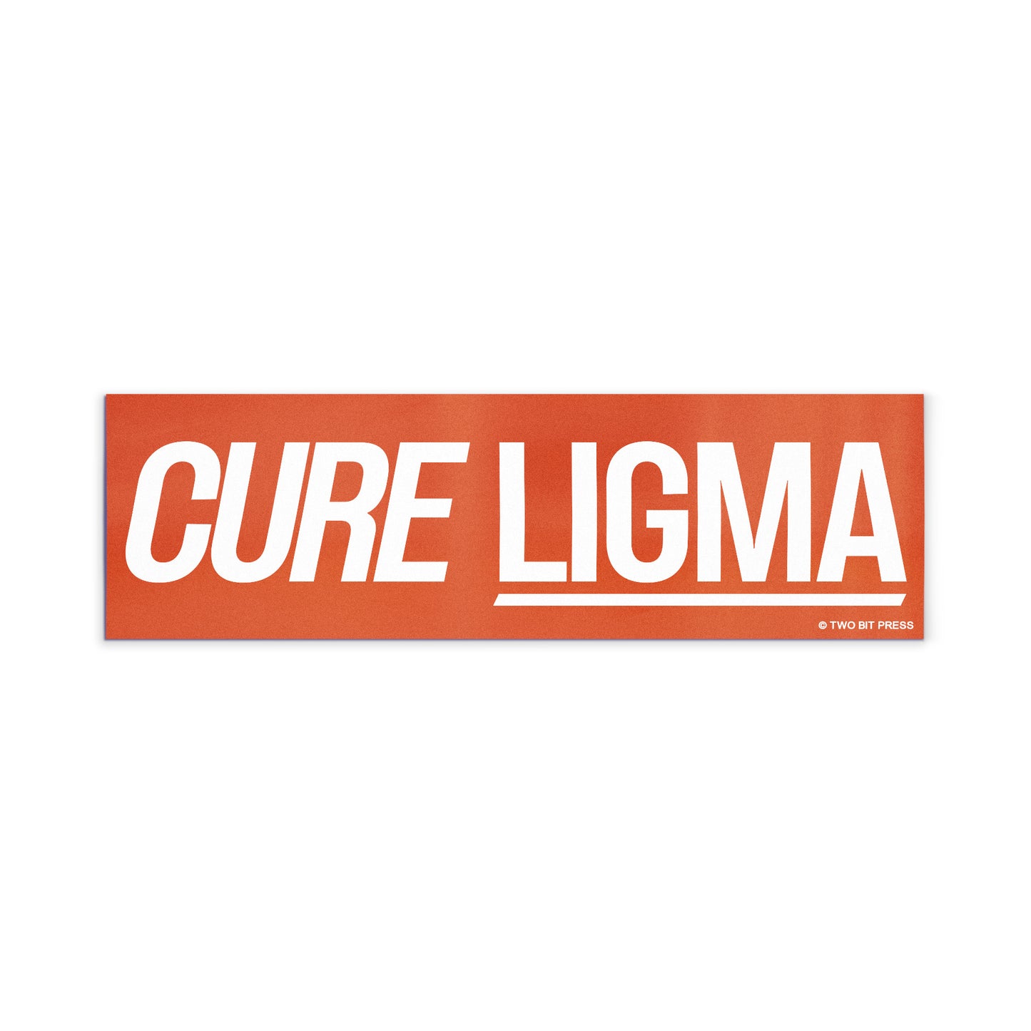 A vinyl bumper magnet reading "CURE LIGMA" on a white background.