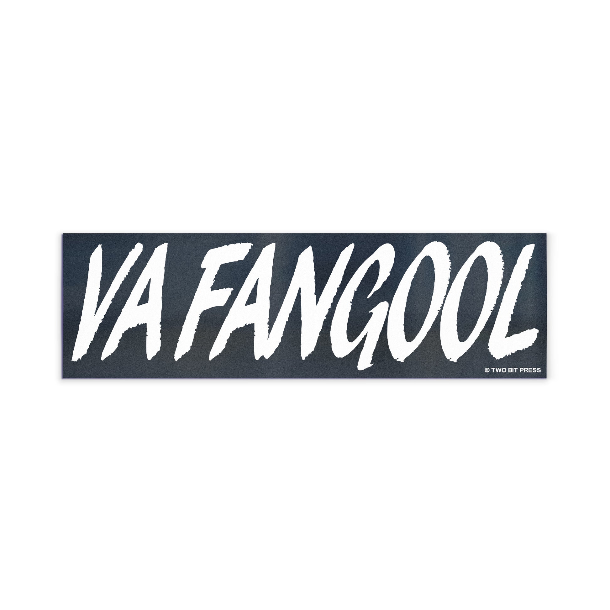 A vinyl bumper magnet reading "VAFANGOOL" on a white background.