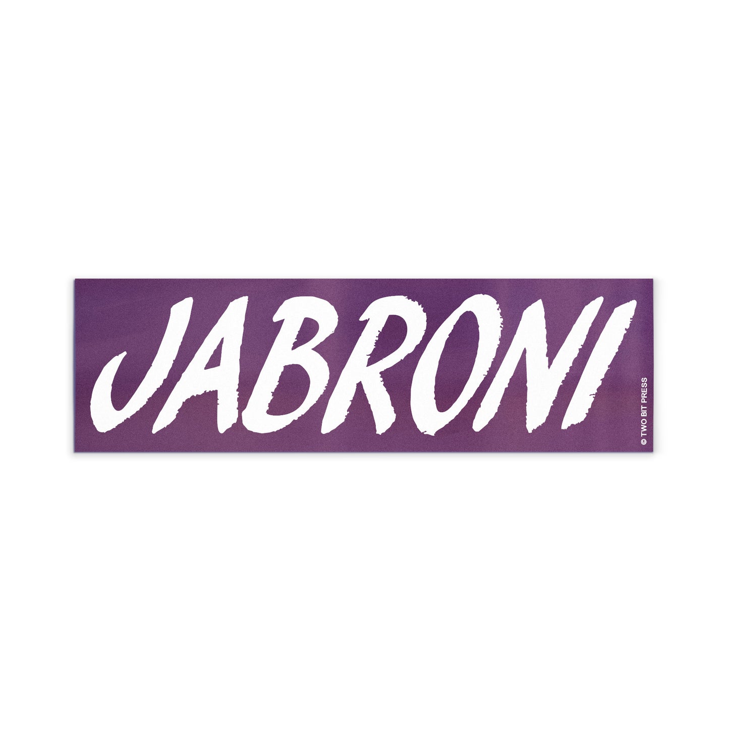A vinyl bumper magnet reading "JABRONI" on a white background.